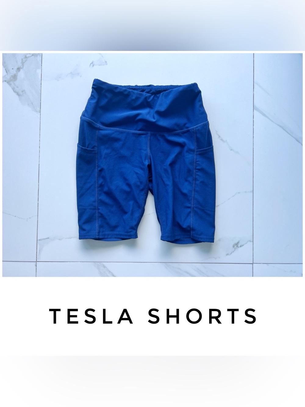 Tesla shorts size Small blue bike workout